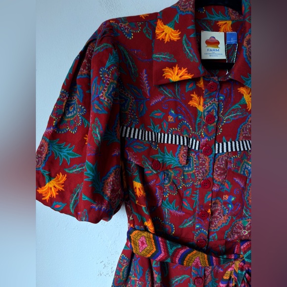 FARM RIO ANTHROPOLOGY Floral Red ROMPER - Picture 6 of 16